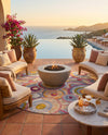 Urban Terrace Collection Area Rug -  Plaza Round Multi  lifestyle 75