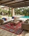 Patio Heritage Collection Area Rug -  Terrace Rectangle Antique Red  lifestyle 5