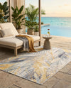 Seaside Blooms Collection Area Rug -  Blossom Rectangle Gray Ivory Yellow  lifestyle 24