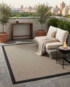 Terrace Fringe Collection Area Rug - Oceanside Rectangle Black  lifestyle 64