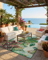 Seaside Blooms Collection Area Rug -  Fern Rectangle Multi  lifestyle 38