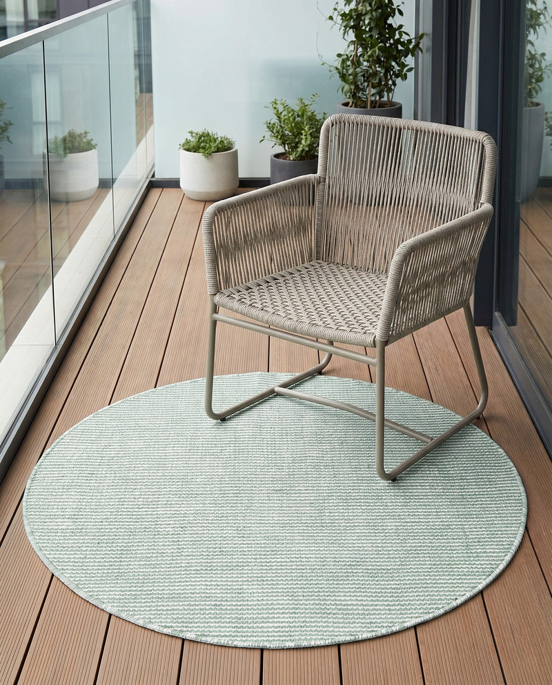 Jill Zarin Sedona Oasis Outdoor Collection Area Rug - Coconino (Palm Green) Round Palm Green  lifestyle 62