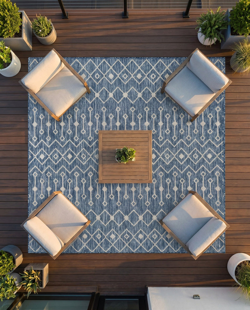 Savannah Pergola Collection Area Rug -  Pergola (Blue) Square Blue  lifestyle 36