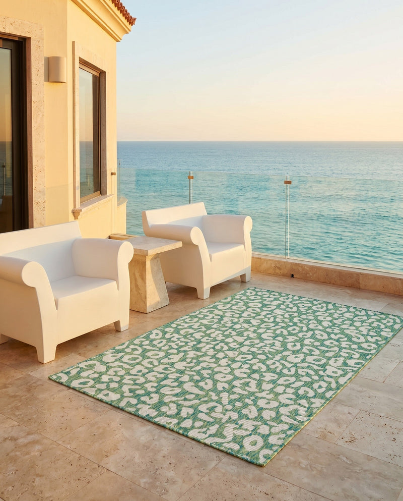 Savannah Escape Collection Area Rug -  Amazon (Green Blue) Rectangle Green Blue  lifestyle 27