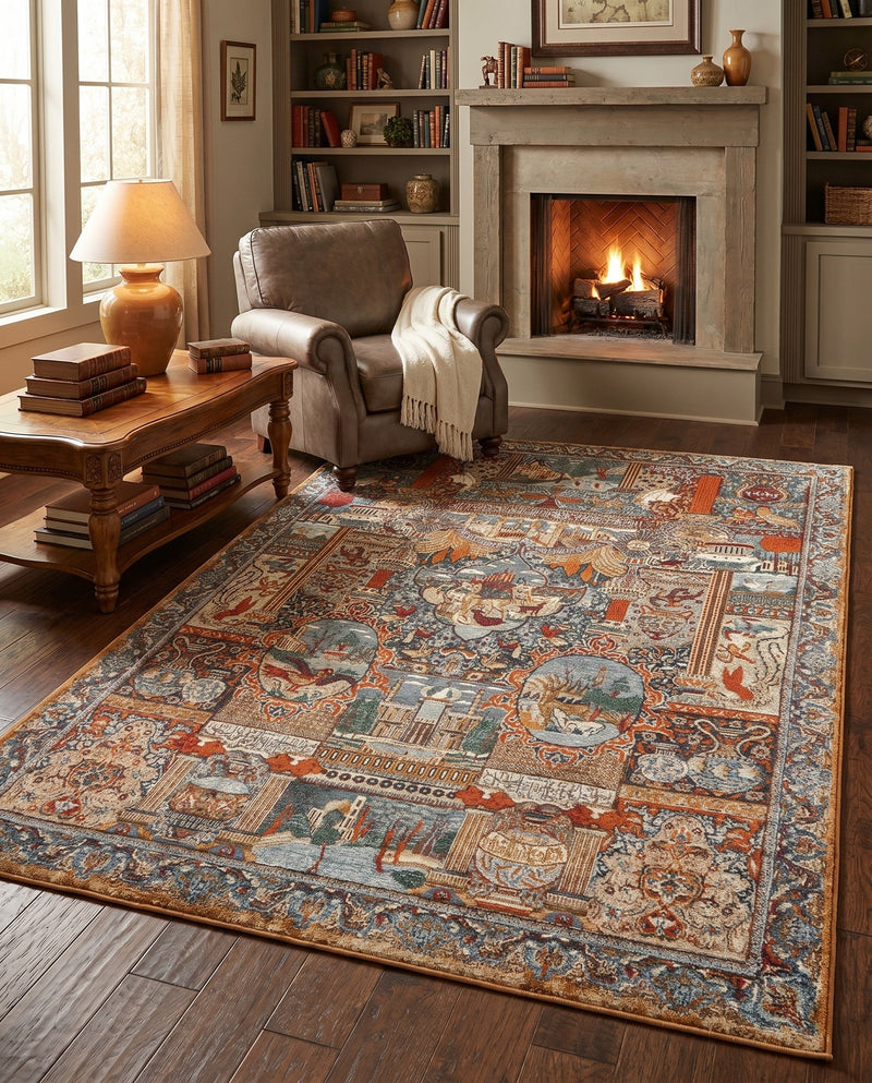 Patio Heritage Collection Area Rug -  Oasis Rectangle Multi  lifestyle 23