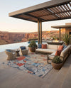 Urban Terrace Collection Area Rug -  Boulevard Square Multi  lifestyle 80