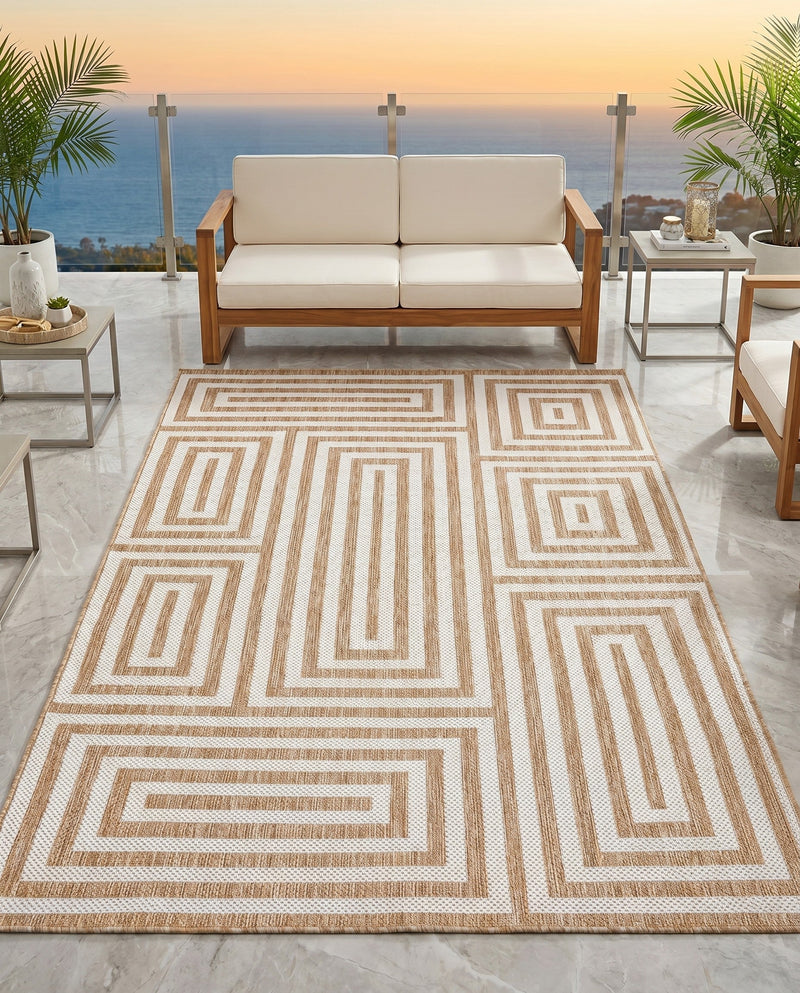Urban Terrace Collection Area Rug -  Flatiron Rectangle Taupe  lifestyle 35