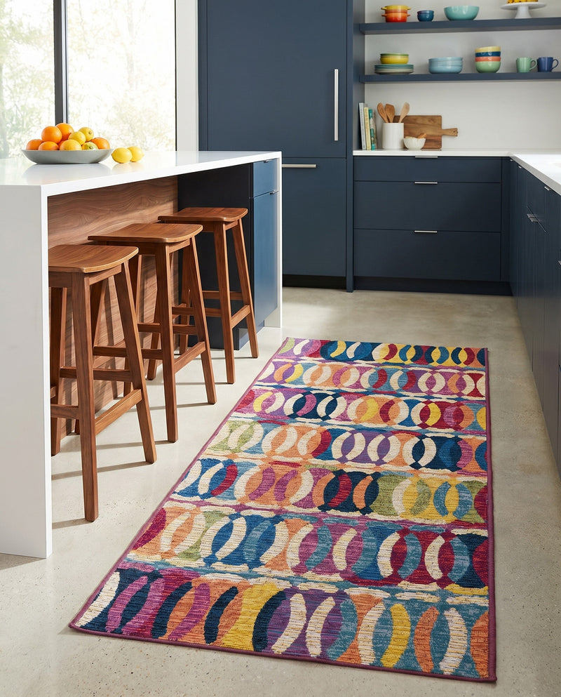 Urban Terrace Collection Area Rug -  Boardwalk Runner Multi  lifestyle 70