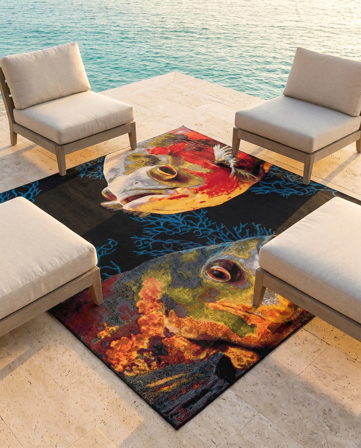 Seaside Haven Rugs Collection Area Rug -  Harbor Square Multi  lifestyle 82