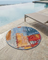 Urban Terrace Collection Area Rug -  Arbour Round Multi  lifestyle 85