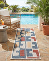 Coastal Terrace Collection Area Rug -  Sail Runner Ivory and Blue  lifestyle 54