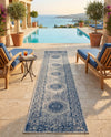 Patio Heritage Collection Area Rug -  Lafayette (Blue) Runner Blue  lifestyle 55