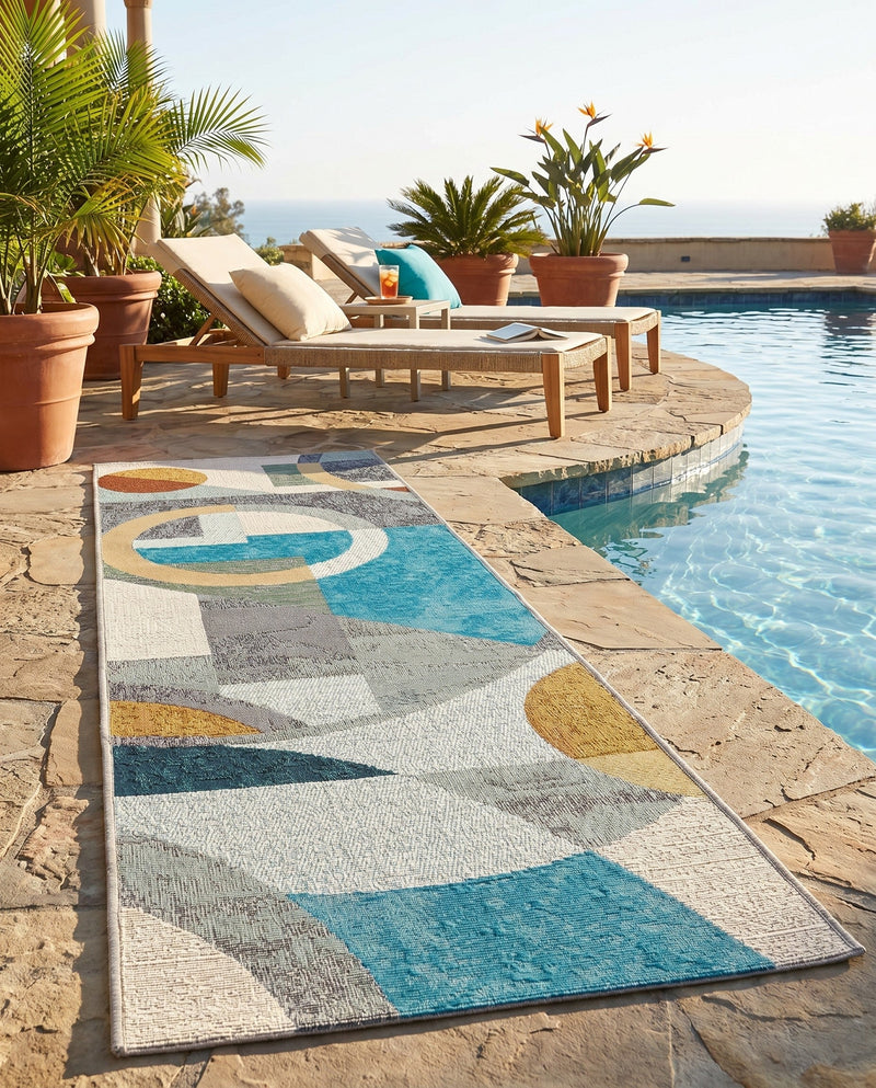 Urban Terrace Collection Area Rug -  Loggia Runner Multi  lifestyle 70