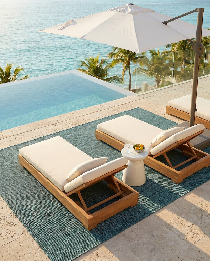 Seaside Serenity Collection Area Rug - Veranda (Teal) Rectangle Teal  lifestyle 32