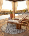 Savannah Pergola Collection Area Rug -  Pergola (Gray) Round Gray  lifestyle 86