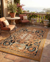 Patio Heritage Collection Area Rug - Veranda Rectangle Black Gold Brown  lifestyle 28