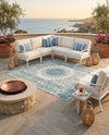 Patio Heritage Collection Area Rug -  Lafayette (Aqua) Rectangle Aqua  lifestyle 20