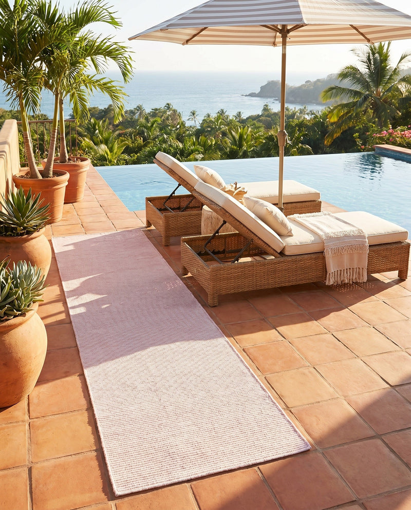 Jill Zarin Sedona Oasis Outdoor Collection Area Rug - Coconino (Pink Roses) Runner Pink Roses  lifestyle 54