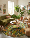 Seaside Blooms Collection Area Rug -  Sorrento Round Green  lifestyle 42