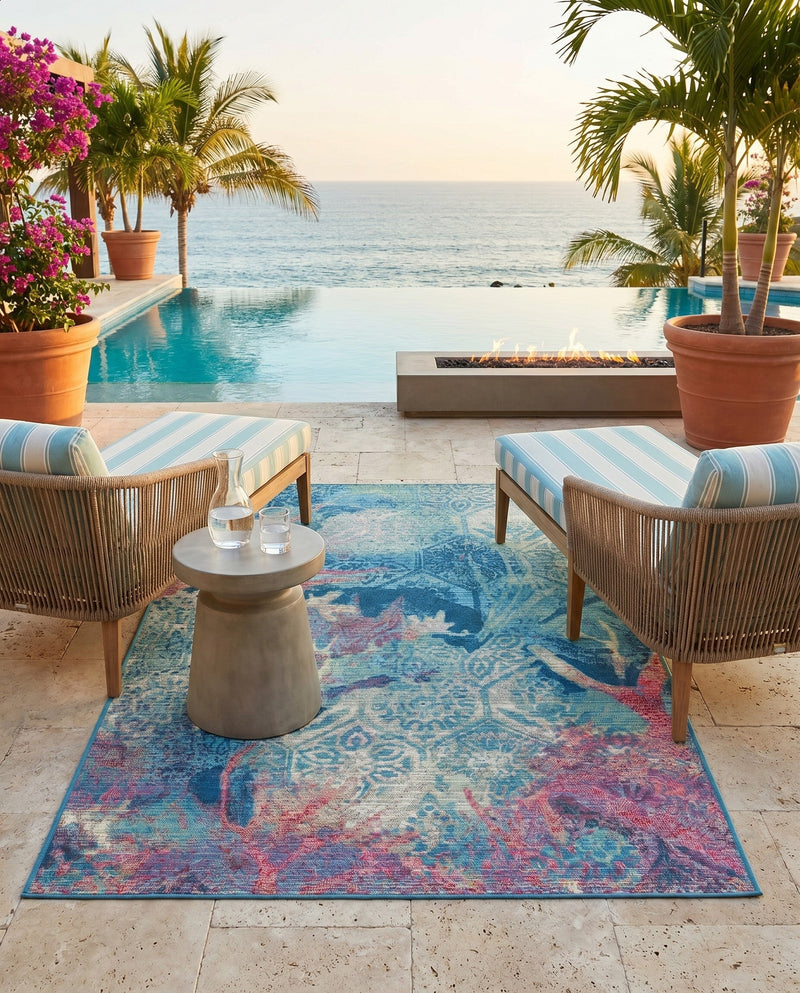 Seaside Haven Rugs Collection Area Rug - Marina Rectangle Multi  lifestyle 29