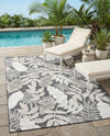 Seaside Blooms Collection Area Rug -  Serene Rectangle Black  lifestyle 46