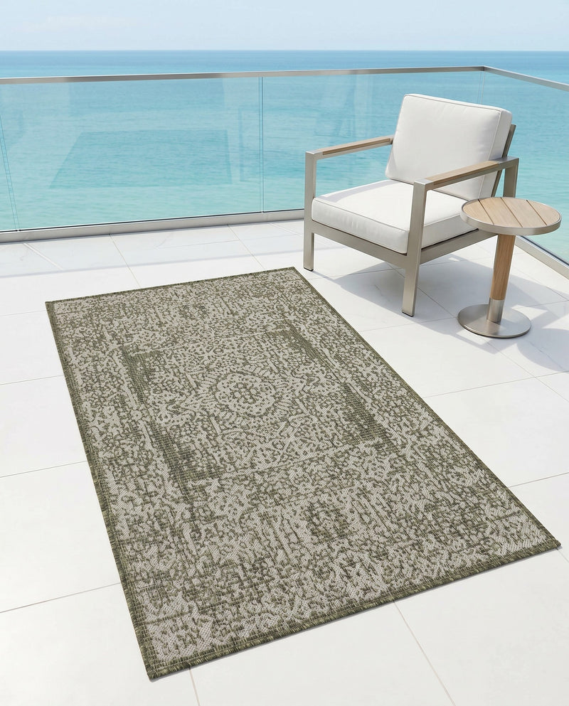 Patio Heritage Collection Area Rug - Savannah (Green) Rectangle Green  lifestyle 25