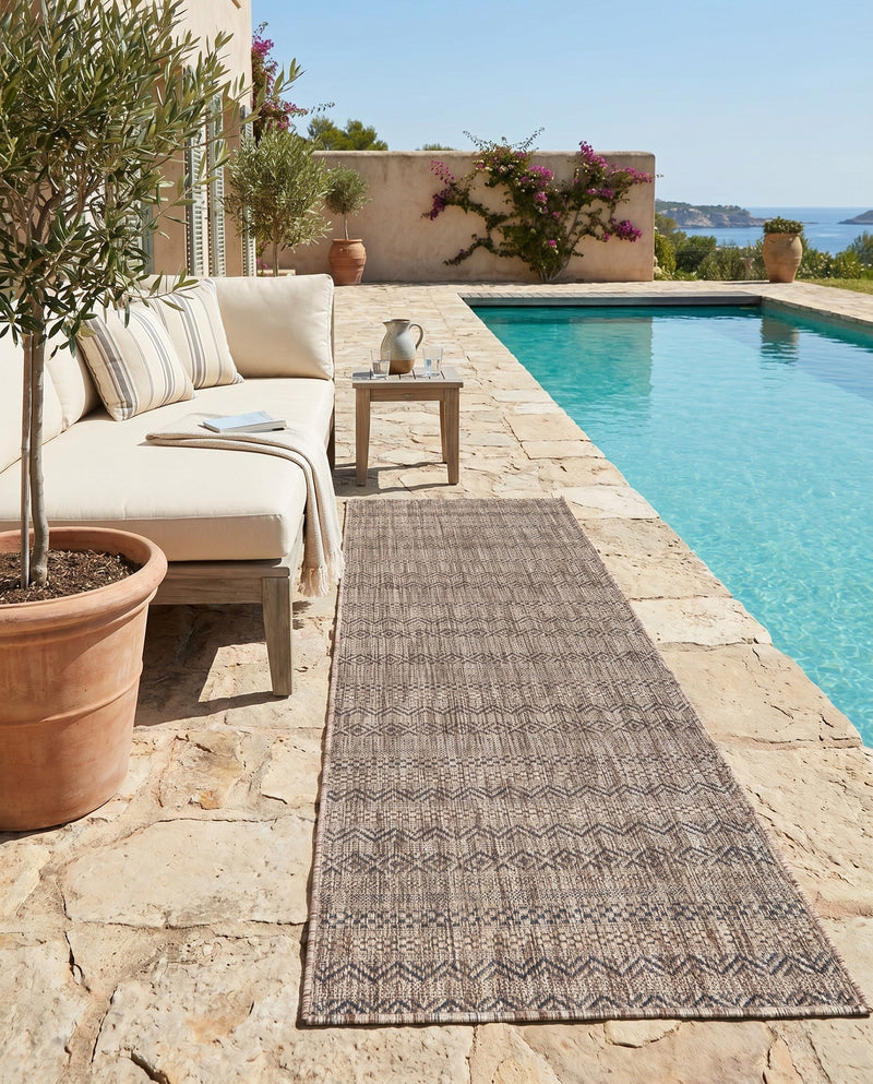 Seaside Stripes Collection Area Rug -  Boardwalk (Natural) Runner Natural  lifestyle 70