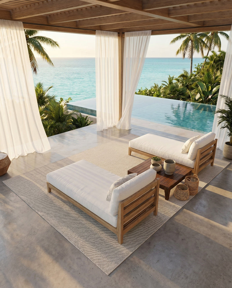 Seaside Serenity Collection Area Rug - Veranda (Light Gray) Rectangle Light Gray  lifestyle 35