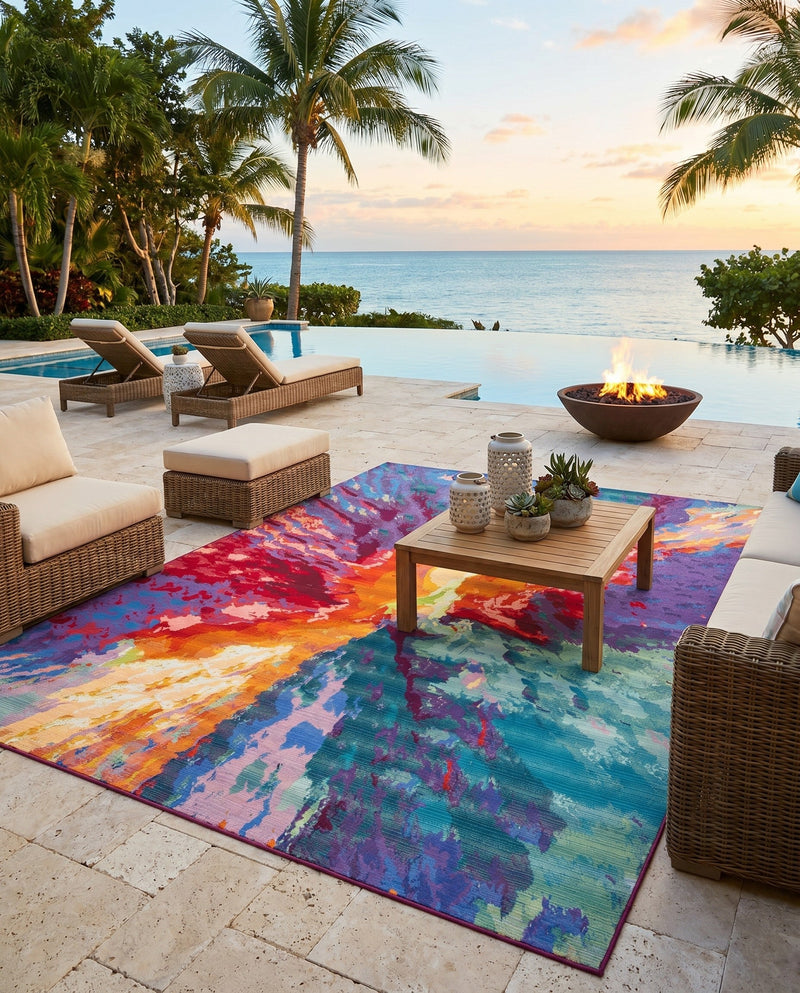 Urban Terrace Collection Area Rug -  Laneway Rectangle Multi  lifestyle 17