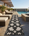 Urban Terrace Collection Area Rug -  Williamsburg Runner Black and White  lifestyle 59