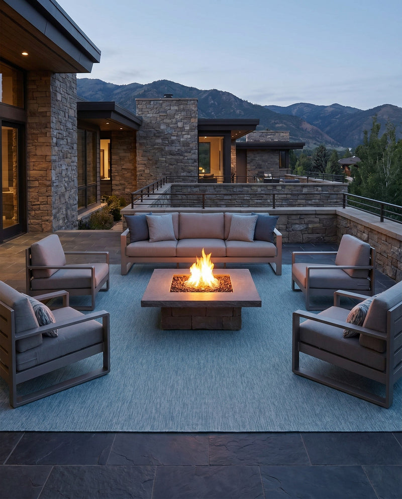 Seaside Serenity Collection Area Rug - Veranda (Aquamarine) Square Aquamarine  lifestyle 69