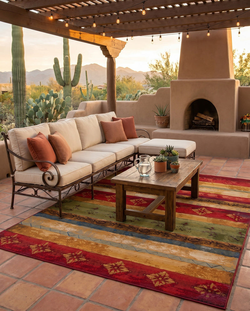 Urban Terrace Collection Area Rug -  Rooftop Rectangle Multi  lifestyle 63