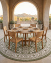 Tribal Terrace Treasures Collection Area Rug -  Incan Isle (Green) Round Green  lifestyle 28