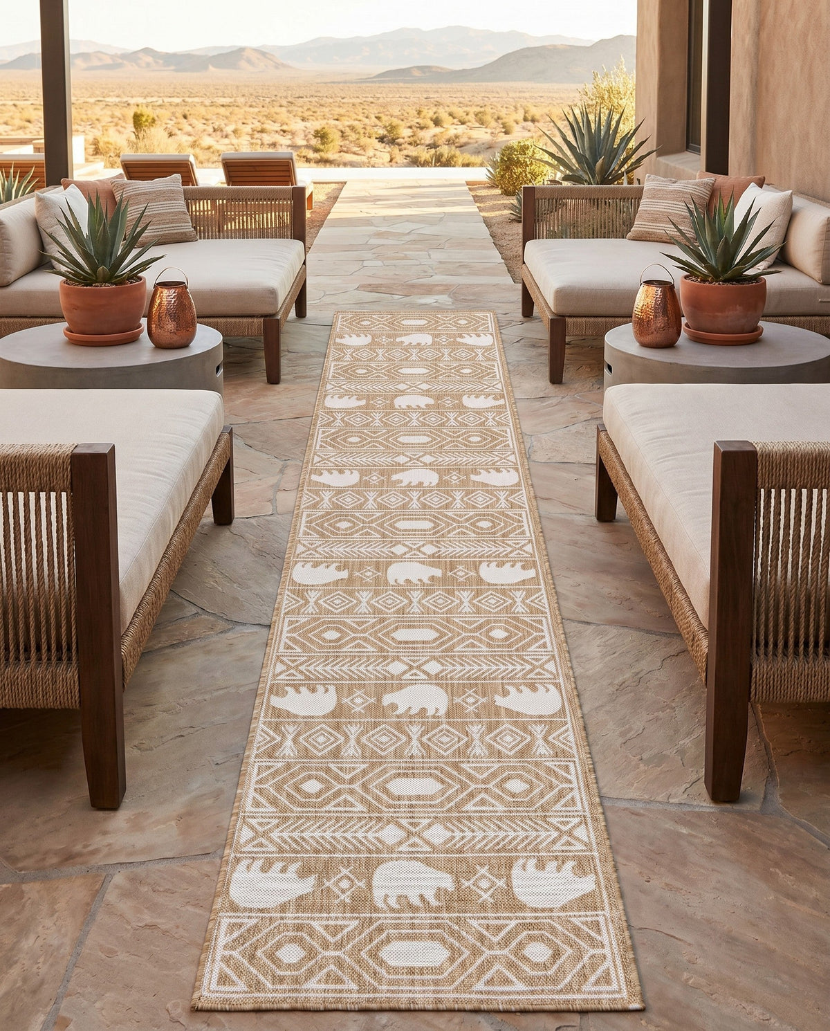 Mesa Oasis Rugs Collection Area Rug - Sundown Runner Taupe  lifestyle 134