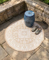 Tribal Terrace Treasures Collection Area Rug -  Incan Isle (Natural) Round Natural  lifestyle 36