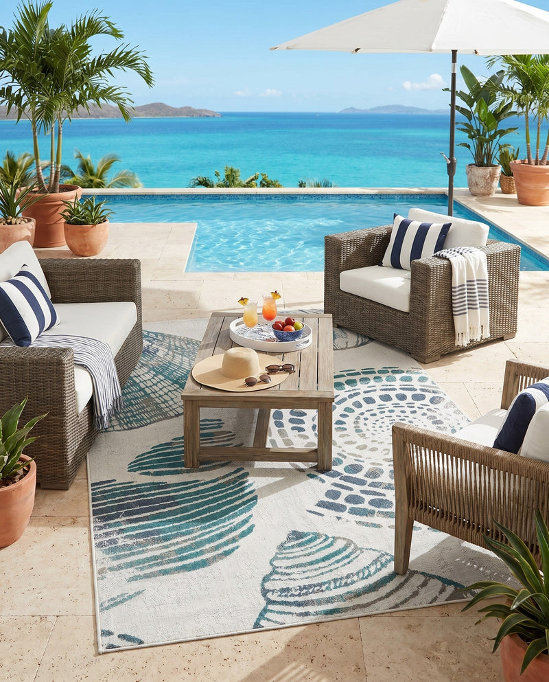 Seaside Haven Rugs Collection Area Rug -  Saltwater Rectangle Ivory  lifestyle 29