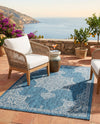 Patio Heritage Collection Area Rug -  Charleston (Teal) Rectangle Teal  lifestyle 32
