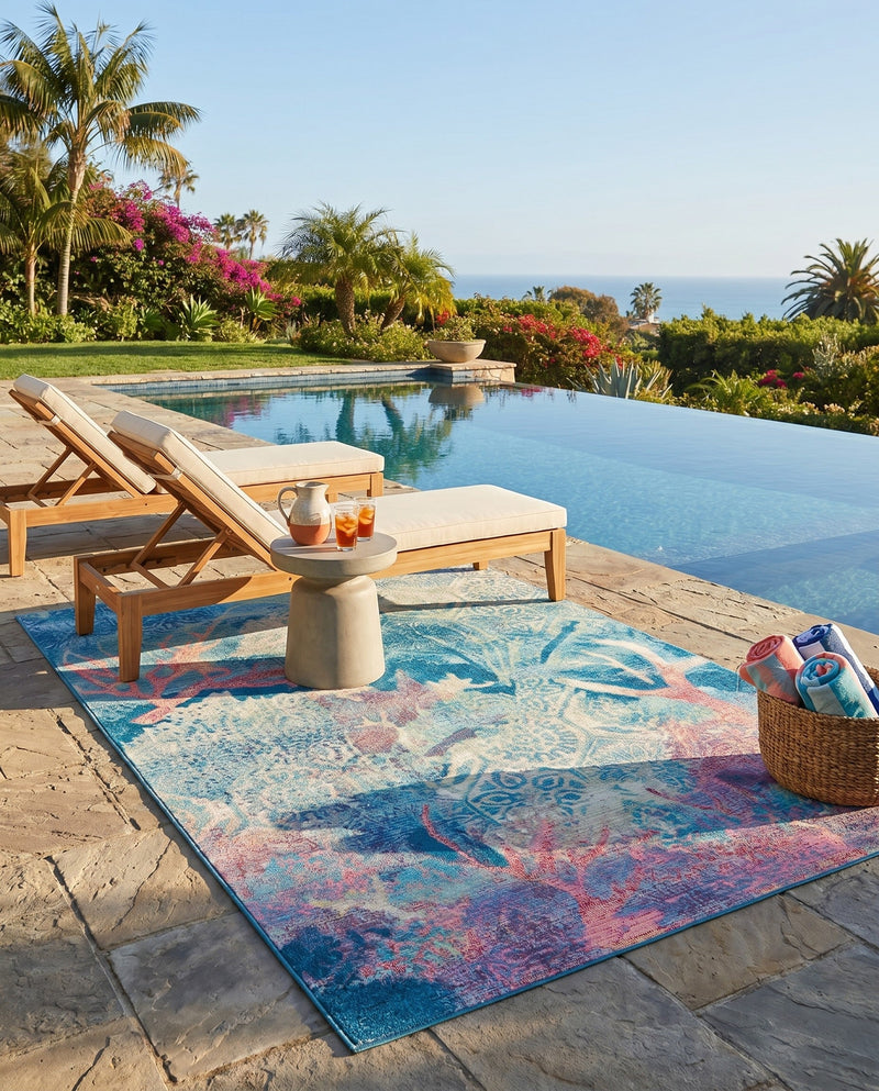 Seaside Haven Rugs Collection Area Rug - Marina Rectangle Multi  lifestyle 20