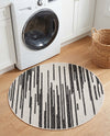Urban Terrace Collection Area Rug -  Riverside Round Black and White  lifestyle 57
