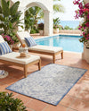 Tribal Terrace Treasures Collection Area Rug - Mayan Marina (Blue) Rectangle Blue  lifestyle 42