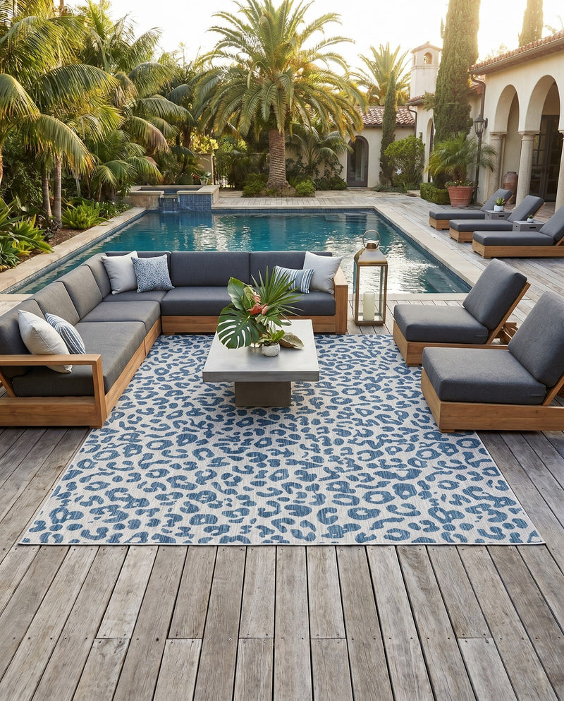 Savannah Escape Collection Area Rug -  Amazon (Blue) Rectangle Blue  lifestyle 26