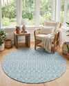 Savannah Pergola Collection Area Rug -  Pergola (Aqua) Round Aqua  lifestyle 65