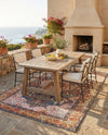 Patio Heritage Collection Area Rug -  Courtyard Rectangle Navy Blue and Light Pink  lifestyle 14