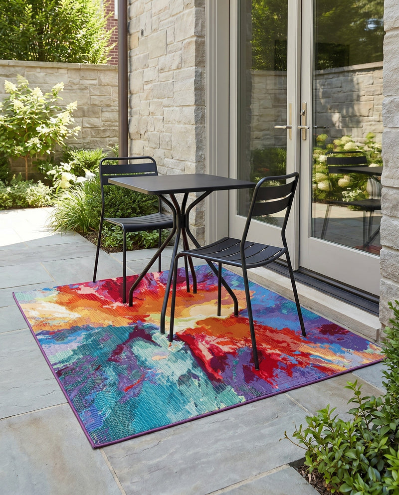 Urban Terrace Collection Area Rug -  Laneway Rectangle Multi  lifestyle 21