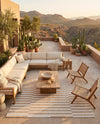 Seaside Stripes Collection Area Rug - Cabana (Taupe) Rectangle Taupe  lifestyle 24