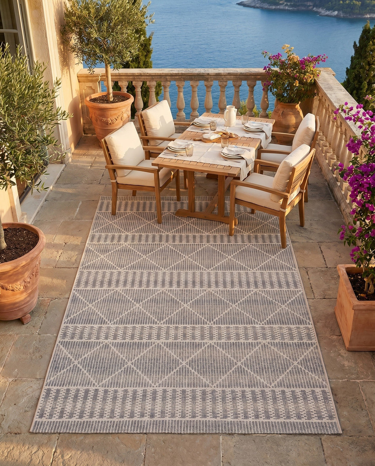 Savannah Pergola Collection Area Rug -  Glade Rectangle Gray  lifestyle 44