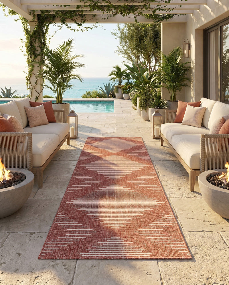 Urban Terrace Collection Area Rug -  Chelsea (Rust Red) Runner Rust Red  lifestyle 30