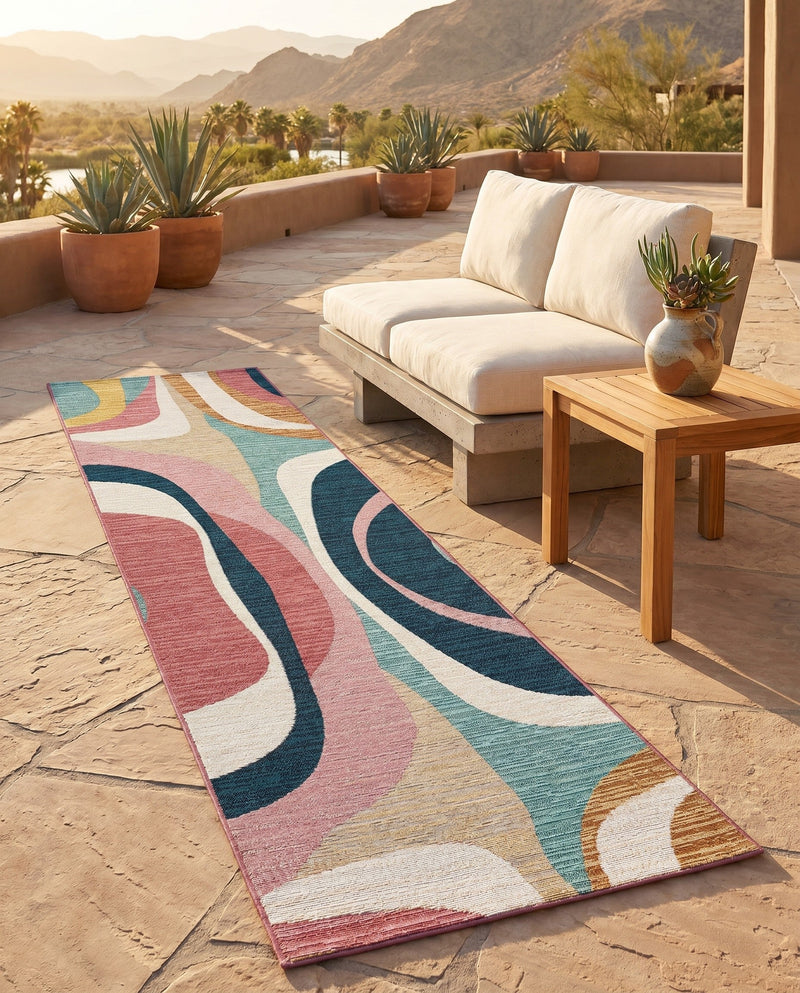 Urban Terrace Collection Area Rug - Venice Runner Multi  lifestyle 68