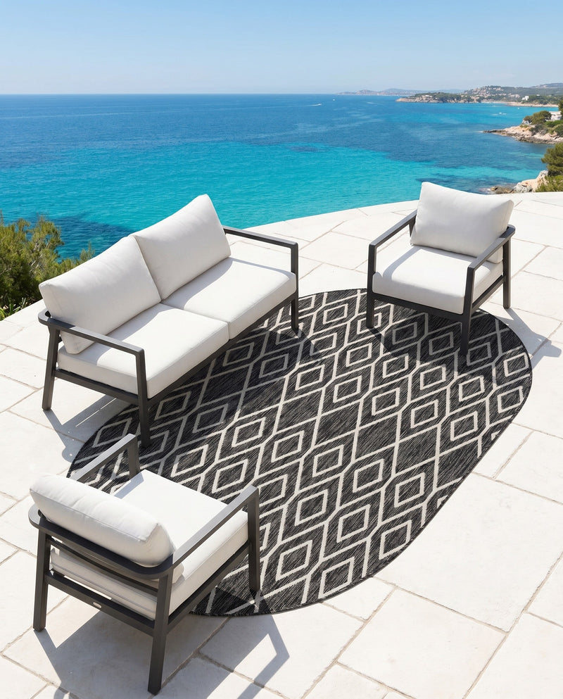 Urban Oasis Rugs Collection Area Rug -  Boulevard (Charcoal Gray) Oval Charcoal Gray  lifestyle 49