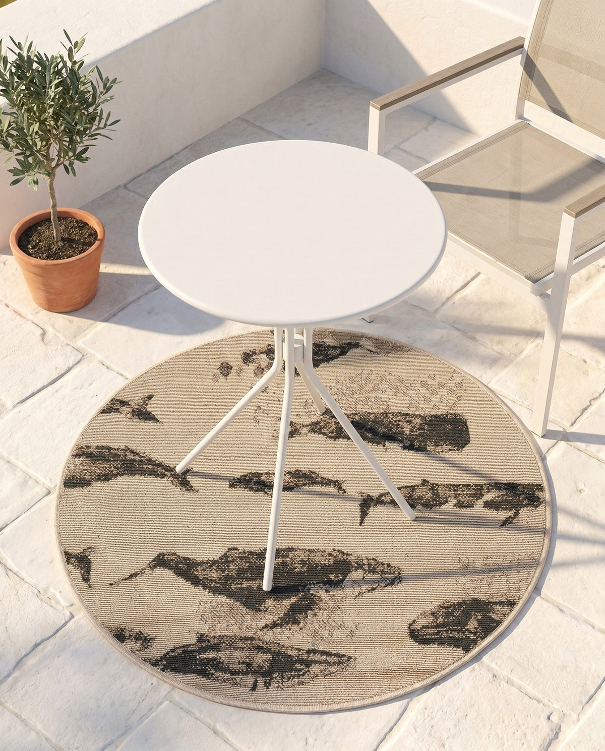 Seaside Haven Rugs Collection Area Rug -  Seabreeze Round Beige  lifestyle 92